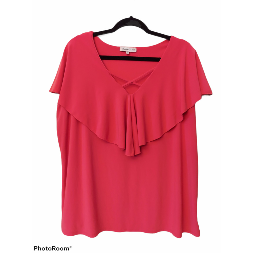 Carol Rose Pink Sleeveless Blouse 2X
